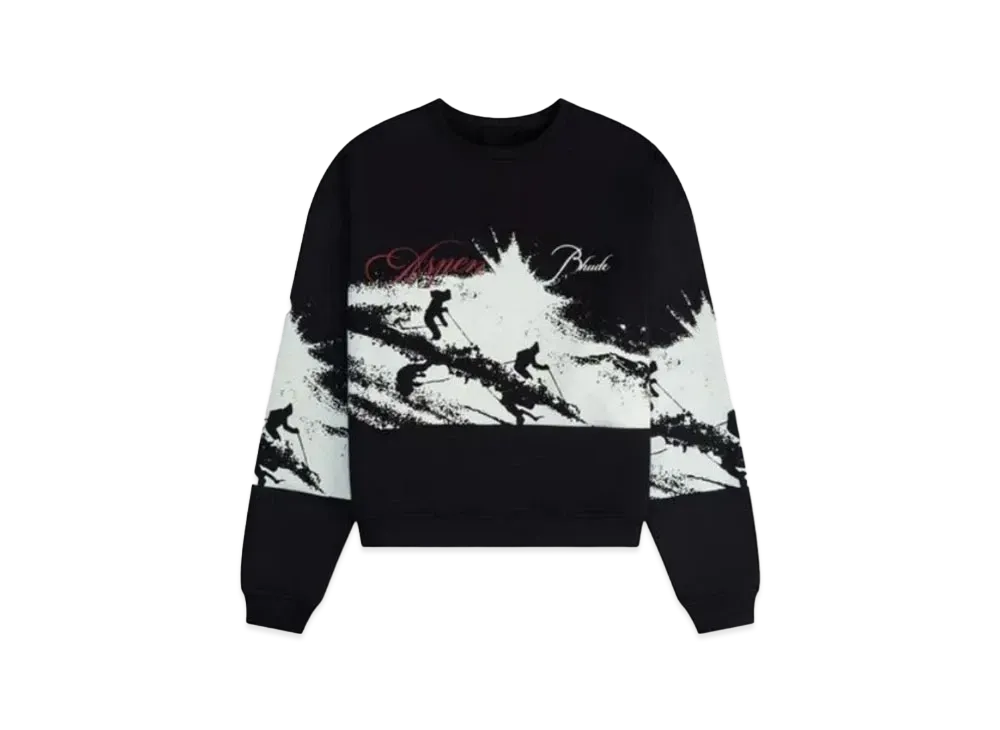 RHUDE Aspen Highland Ski Crewneck "Black"
