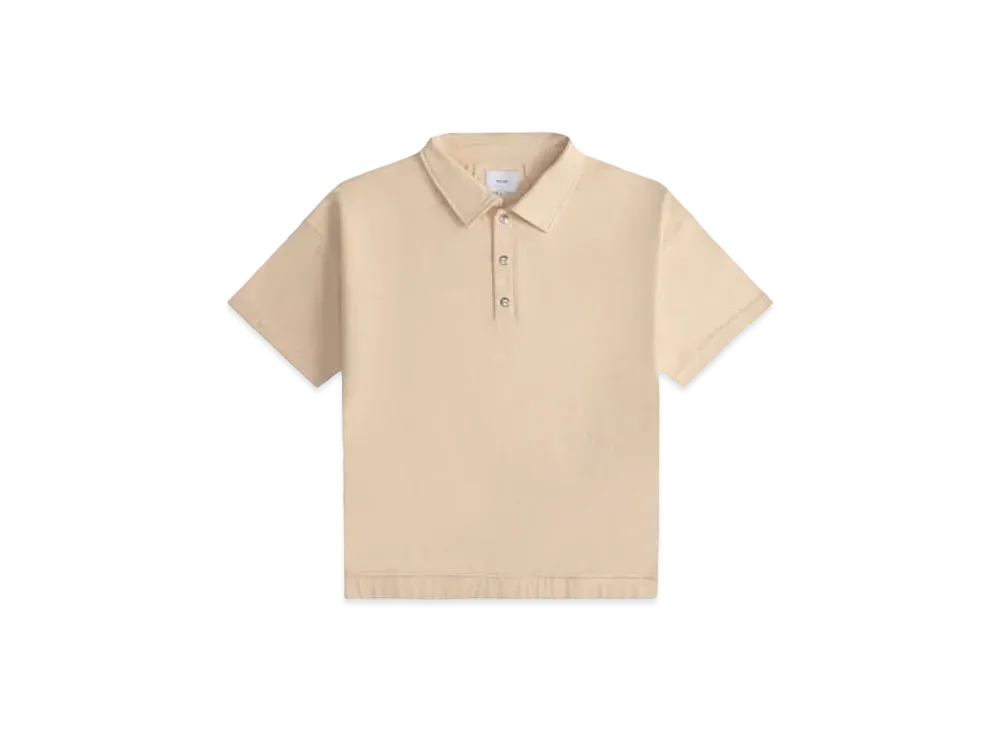 RHUDE Pique Snap Short Sleeve Polo "Cream"