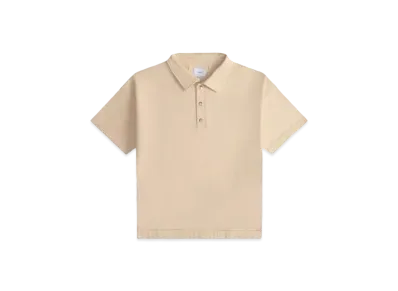 RHUDE Pique Snap Short Sleeve Polo "Cream"