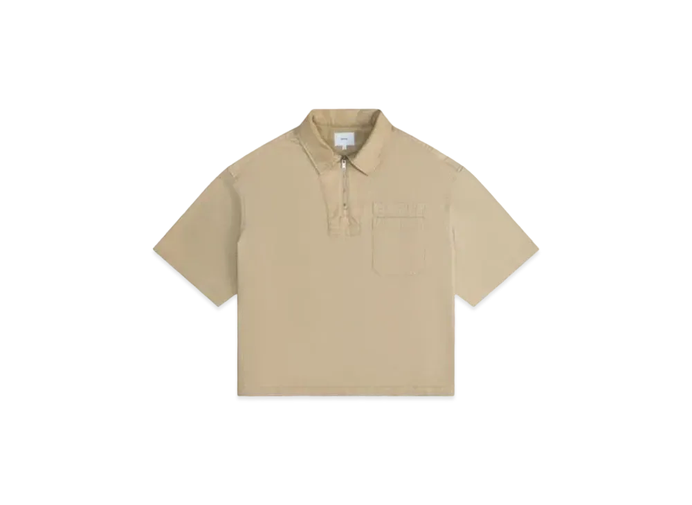 RHUDE Boxy Half-Zip Spray Shirt "Khaki"