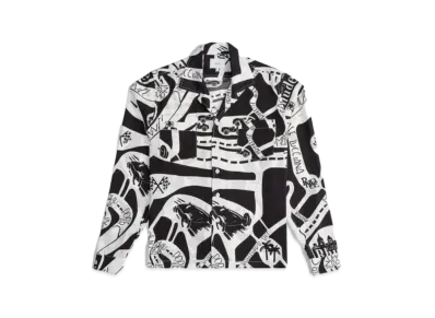 RHUDE Strada Silk LS Shirt "Black White"