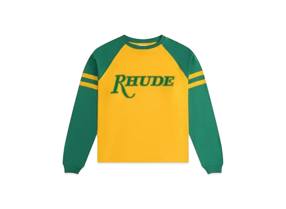 RHUDE Sao Paulo Long Sleeve Tee "Yellow Green"