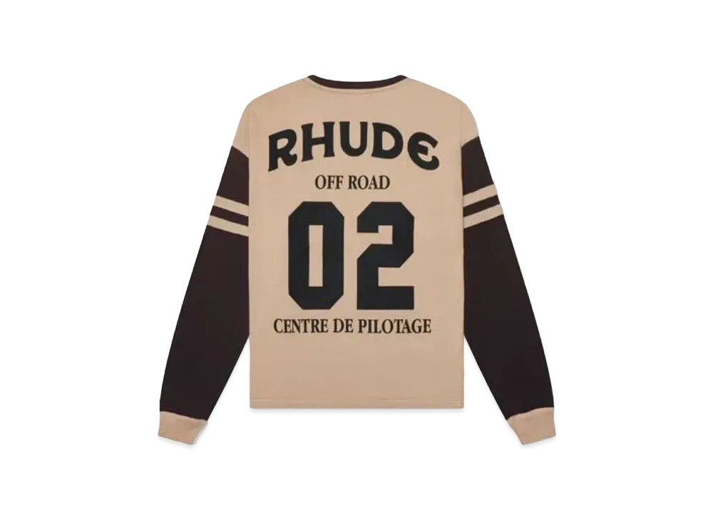 RHUDE Triple R Contrast LS Tee "Khaki"