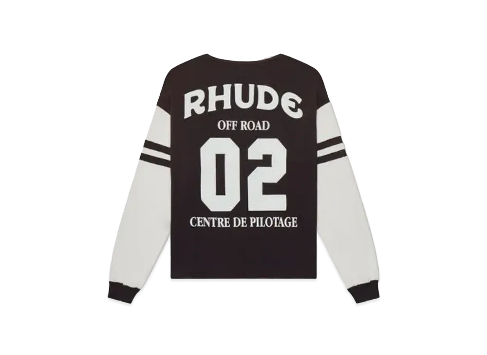 RHUDE Triple R Contrast LS Tee "Black"