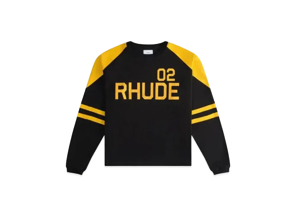 RHUDE 02 Stripe LS Tee "Black"