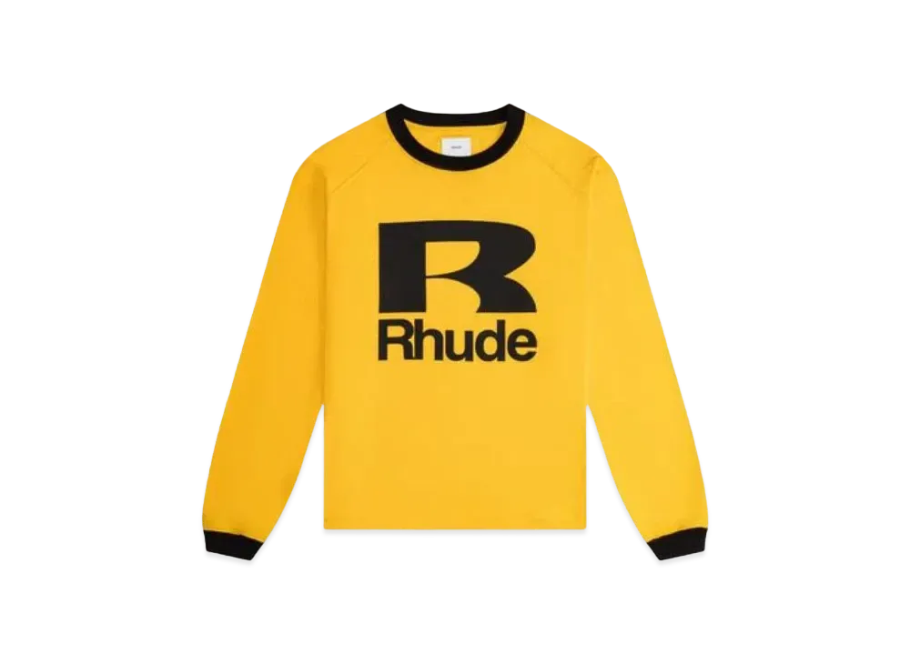 RHUDE Petrol LS Tee "Yellow Green"