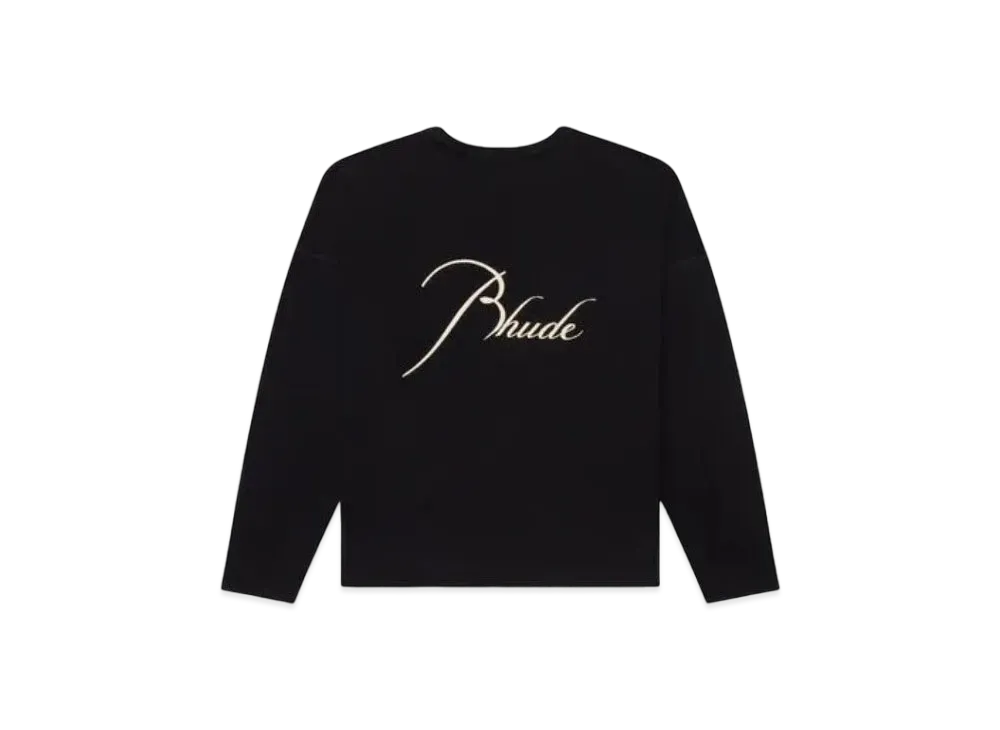 RHUDE LS Reverse Tee "Black White"