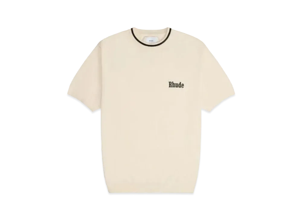 RHUDE Logo Knit Tee "Ivory"