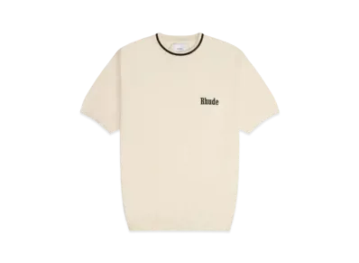 RHUDE Logo Knit Tee "Ivory"