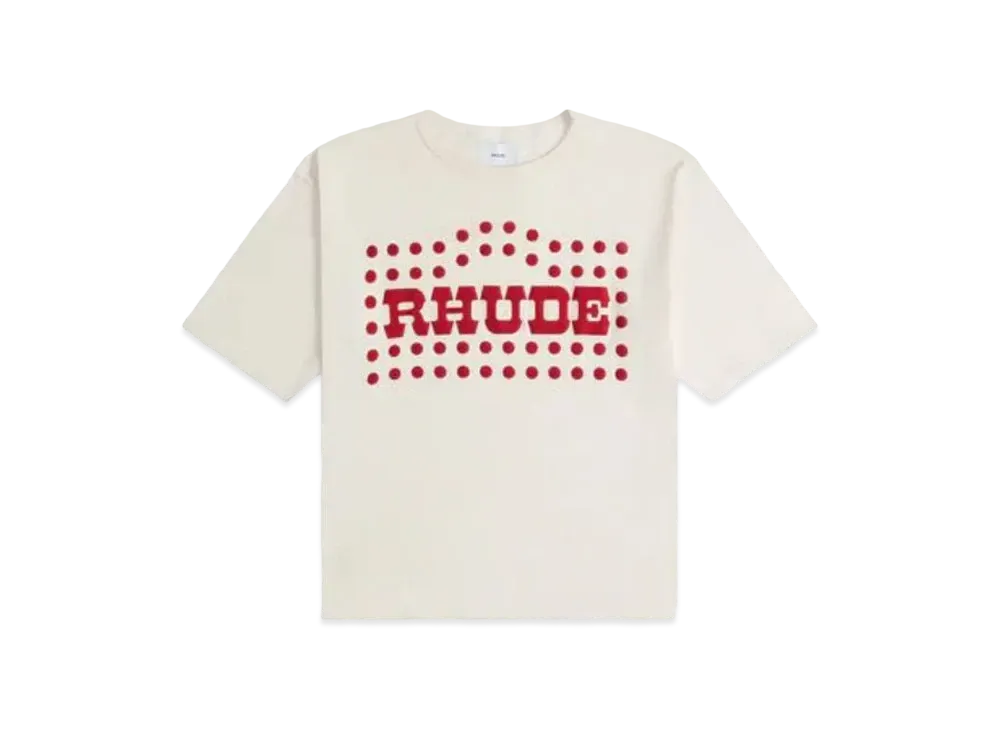 RHUDE Flocked Burnout Tee "White"
