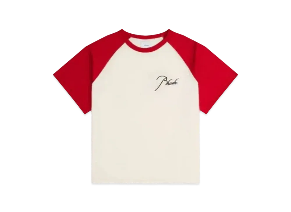 RHUDE Raglan Logo Tee "Red White"