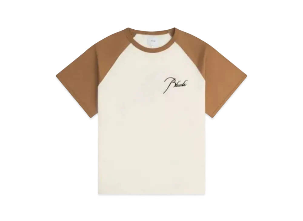 RHUDE Raglan Logo Tee "Tan White"