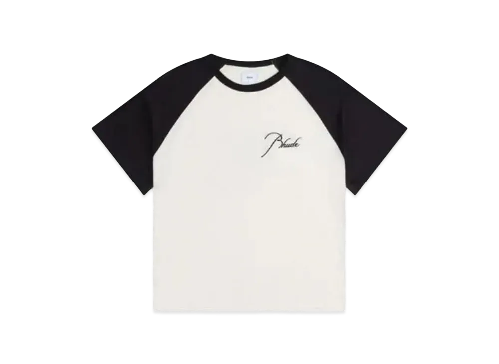RHUDE Raglan Logo Tee "Black White"