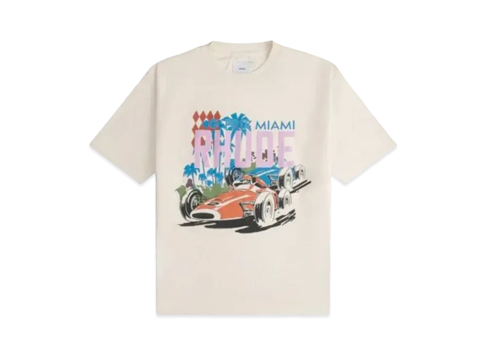 RHUDE Miami Gp Tee "White"