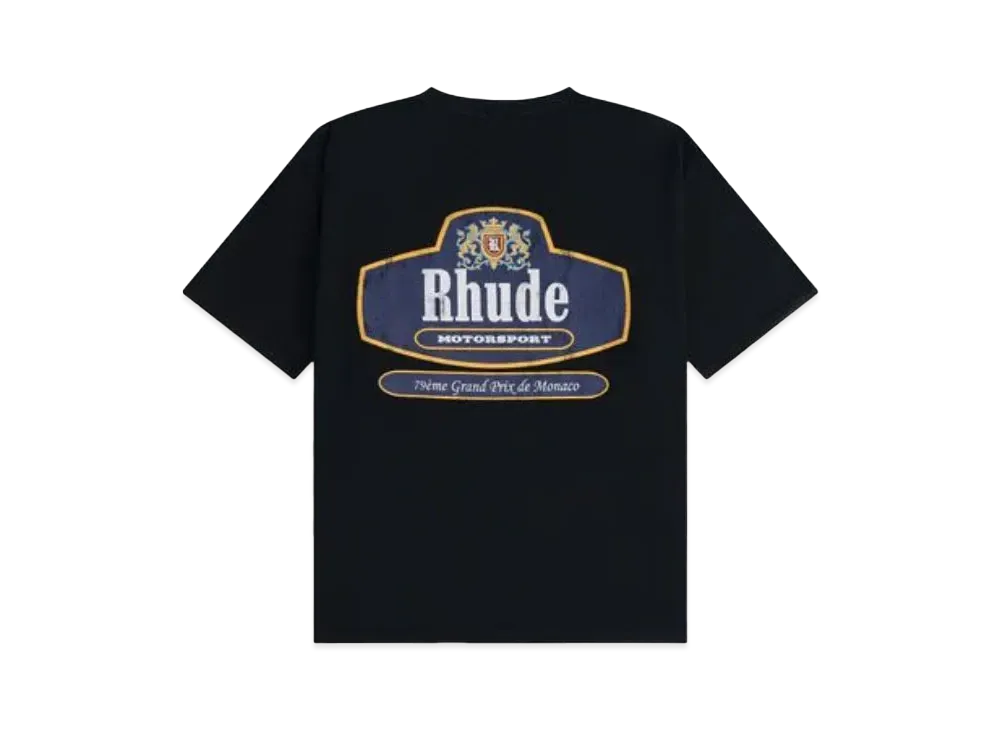 RHUDE Racing Crest Tee "Black"