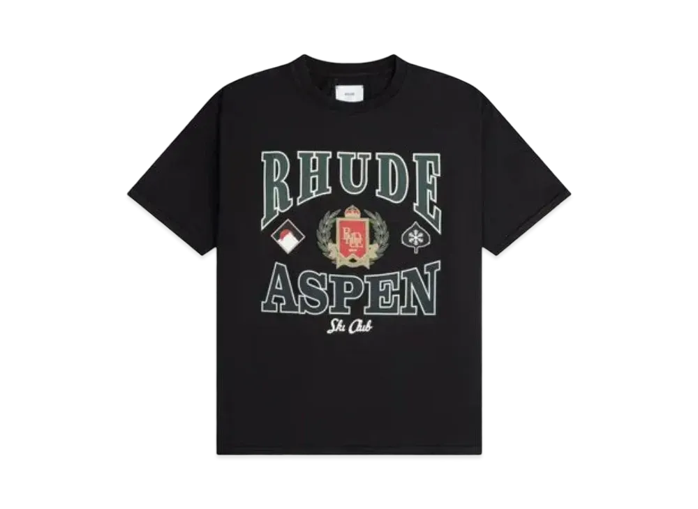 RHUDE Aspen Ski Crest Tee "Black"