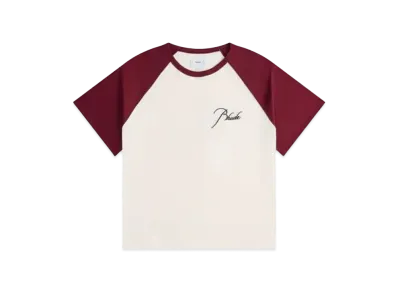 RHUDE Raglan Logo Tee "White Bordeaux"