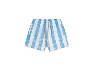 RHUDE Logo Striped Trunks "Light Blue"