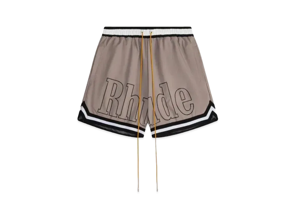 RHUDE Basketball Swim Trunks "Khaki"
