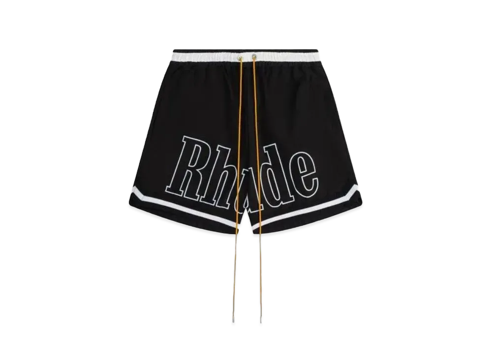 RHUDE Basketball Swim Trunks "Black"