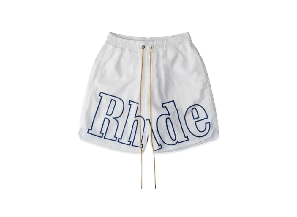 RHUDE Logo Track Short "White"