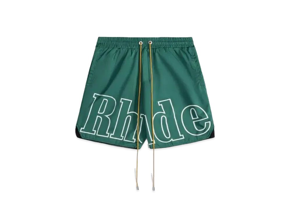 RHUDE Logo Track Short "Green"