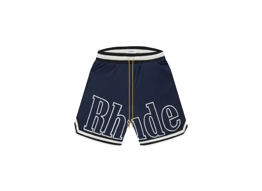 RHUDE Court Logo Shorts "Navy"