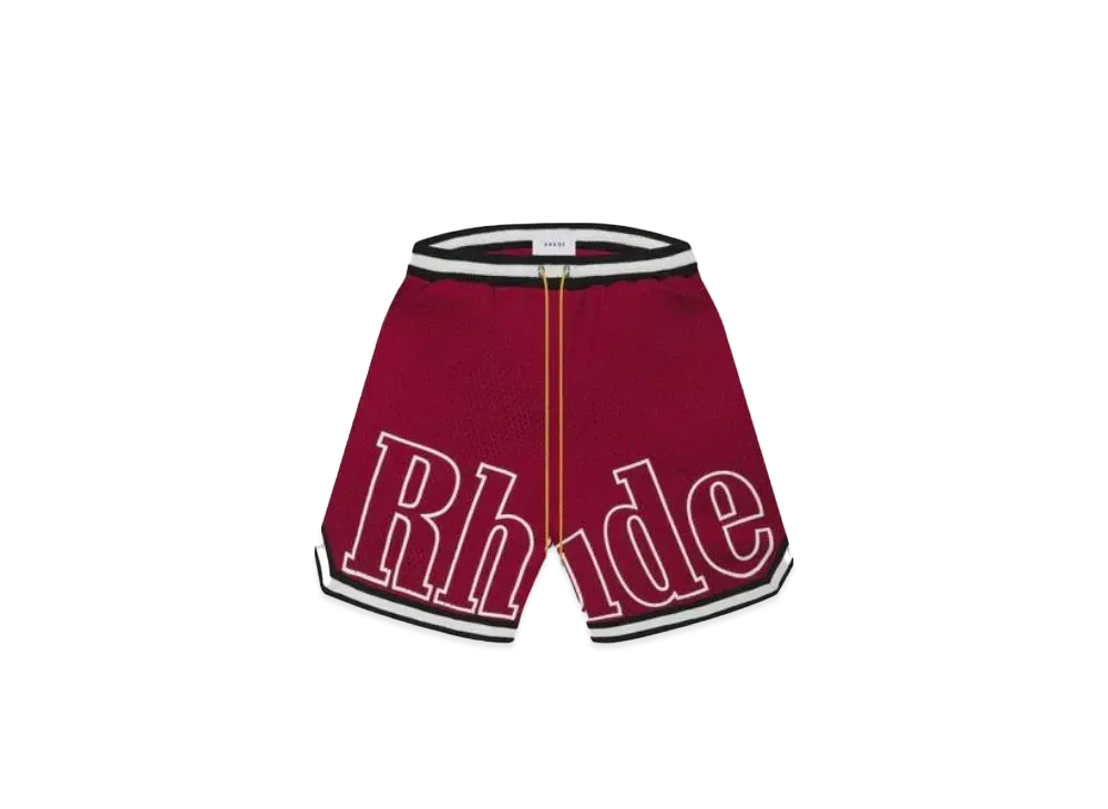 RHUDE Court Logo Shorts "Maroon"