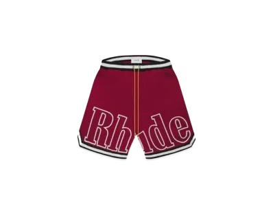 RHUDE Court Logo Shorts "Maroon"