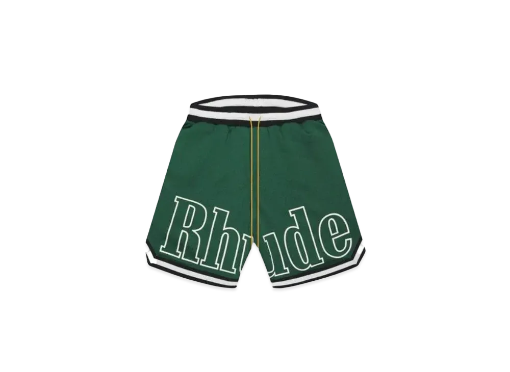 RHUDE Court Logo Shorts "Green"