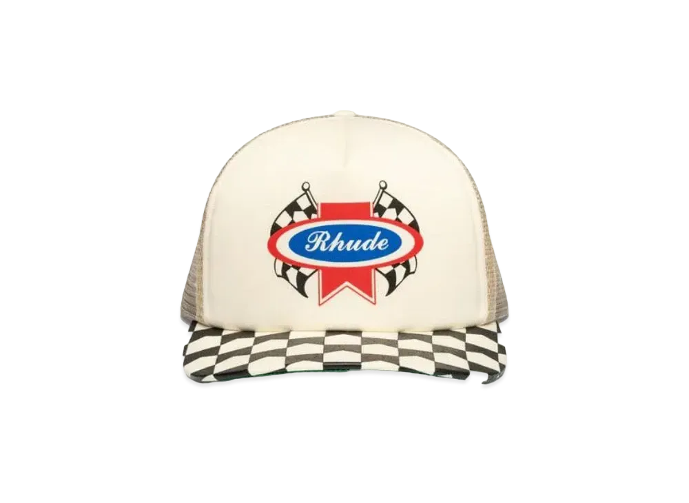 RHUDE Chevron Rally Trucker Hat "Off White"