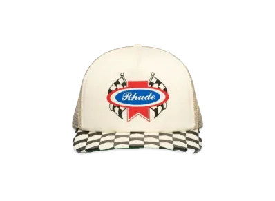 RHUDE Chevron Rally Trucker Hat "Off White"