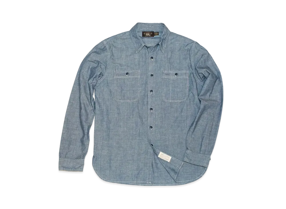 RRL Ralph Lauren Craftsman L/S Sport Shirt "Blue"