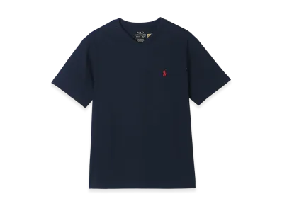 Polo Ralph Lauren Short-Sleeve Cotton Jersey V-Neck Tee (Boys) "Navy"