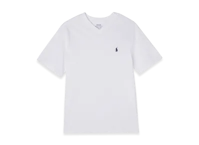 Polo Ralph Lauren Short-Sleeve Cotton Jersey V-Neck Tee (Boys) "White"