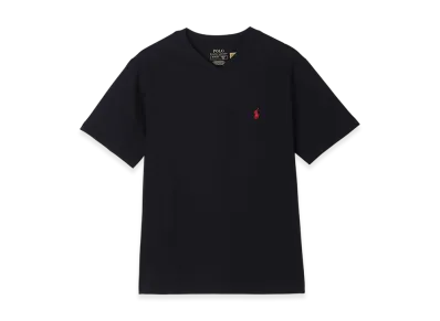 Polo Ralph Lauren Short-Sleeve Cotton Jersey V-Neck Tee (Boys) "Black"