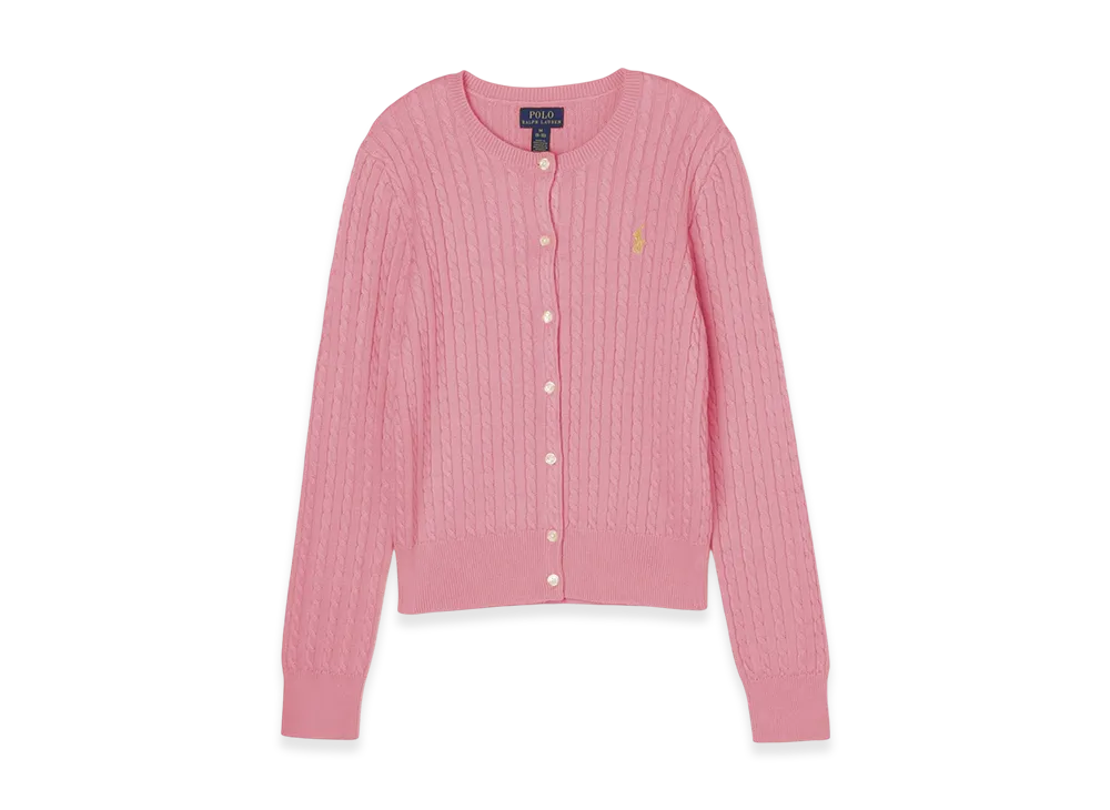Polo Ralph Lauren Girls Mini Cable Cotton Cardigan "Pink"