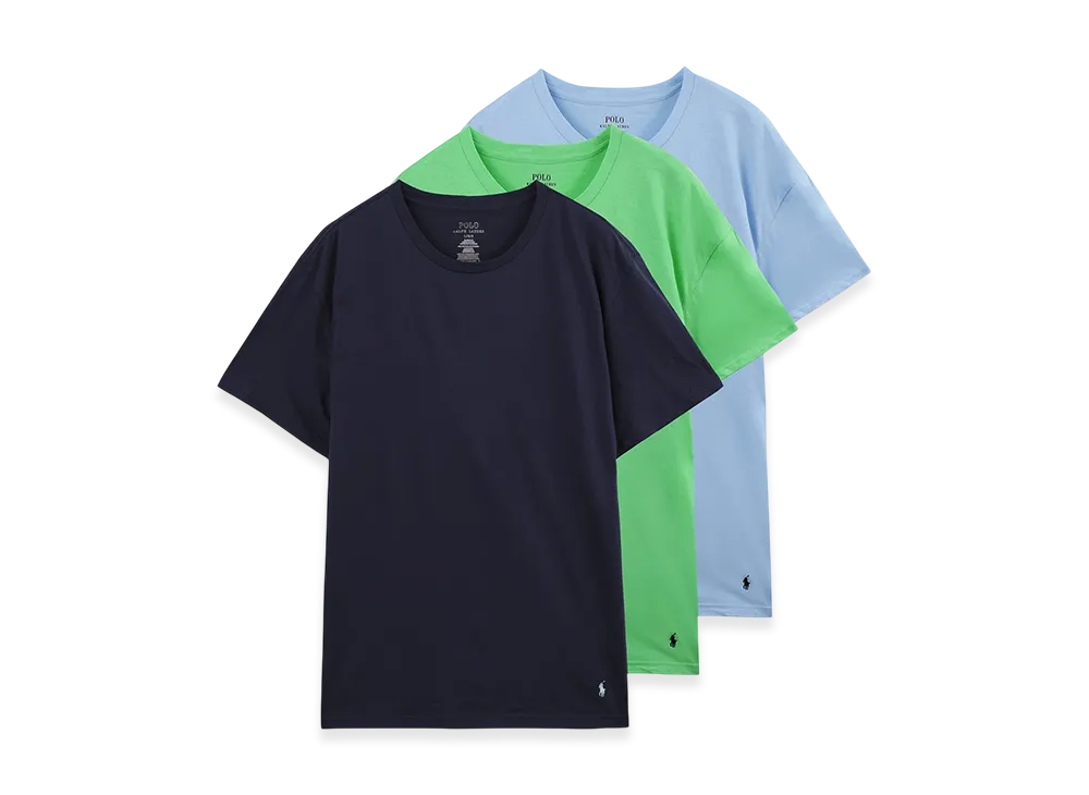 Polo Ralph Lauren Classic Fit Crewneck Tee 3-Pack "Lightblue/Black/Green"