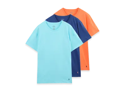 Polo Ralph Lauren Classic Fit Crewneck Tee 3-Pack "Aqua/Royal/Orange"