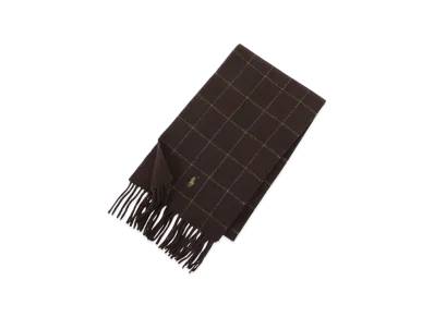 Polo Ralph Lauren Reversible Windowpane Scarf "Darkbrown/Camel"