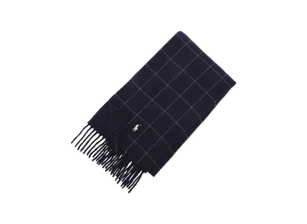 Polo Ralph Lauren Reversible Windowpane Scarf "Hunternavy"