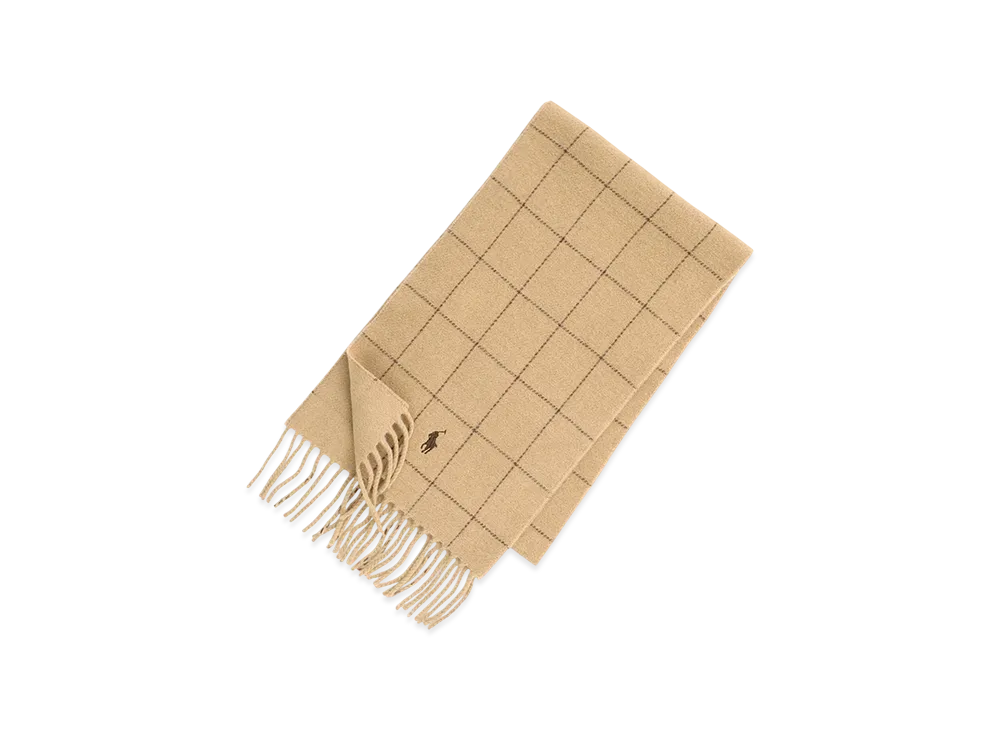 Polo Ralph Lauren Reversible Windowpane Scarf "Camel"