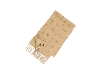 Polo Ralph Lauren Reversible Windowpane Scarf "Camel"