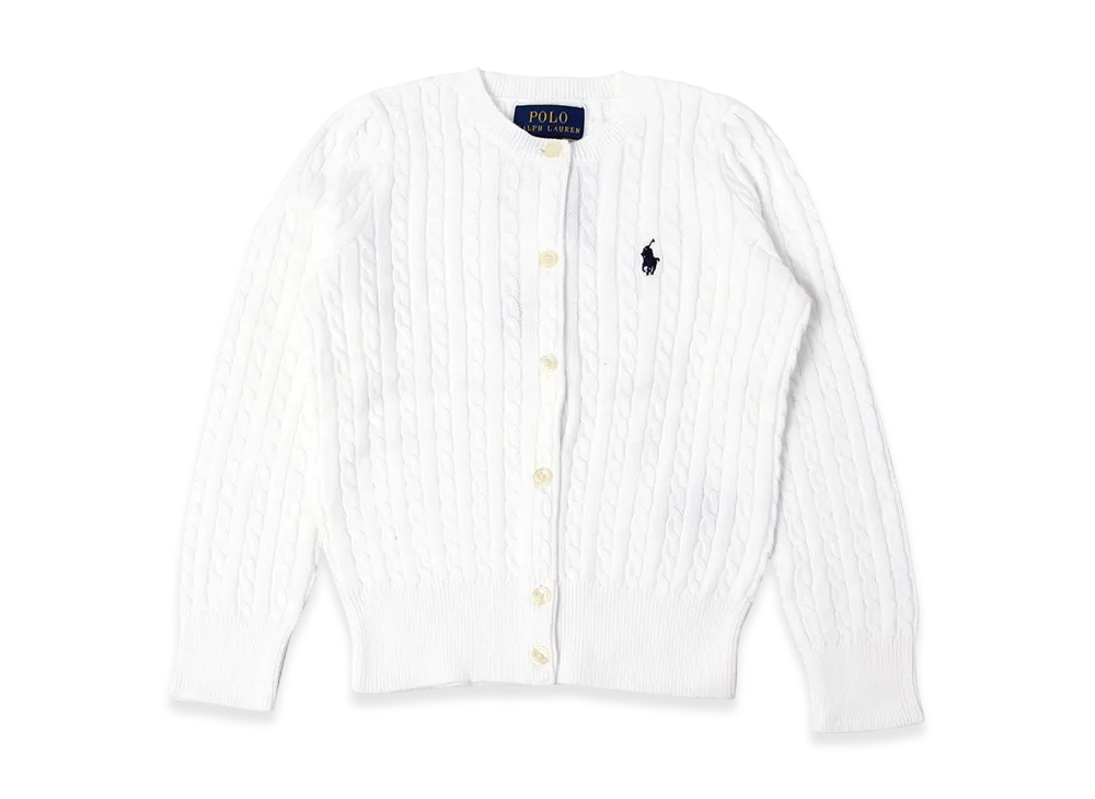 Polo Ralph Lauren Kids Mini Cable Cotton Cardigan "Warm White"