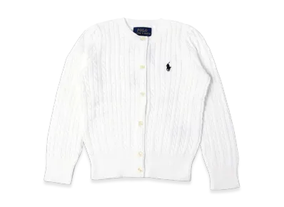 Polo Ralph Lauren Kids Mini Cable Cotton Cardigan "Warm White"