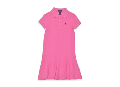 Polo Ralph Lauren Kids Stretch Cotton Mesh Polo Dress "Pink"