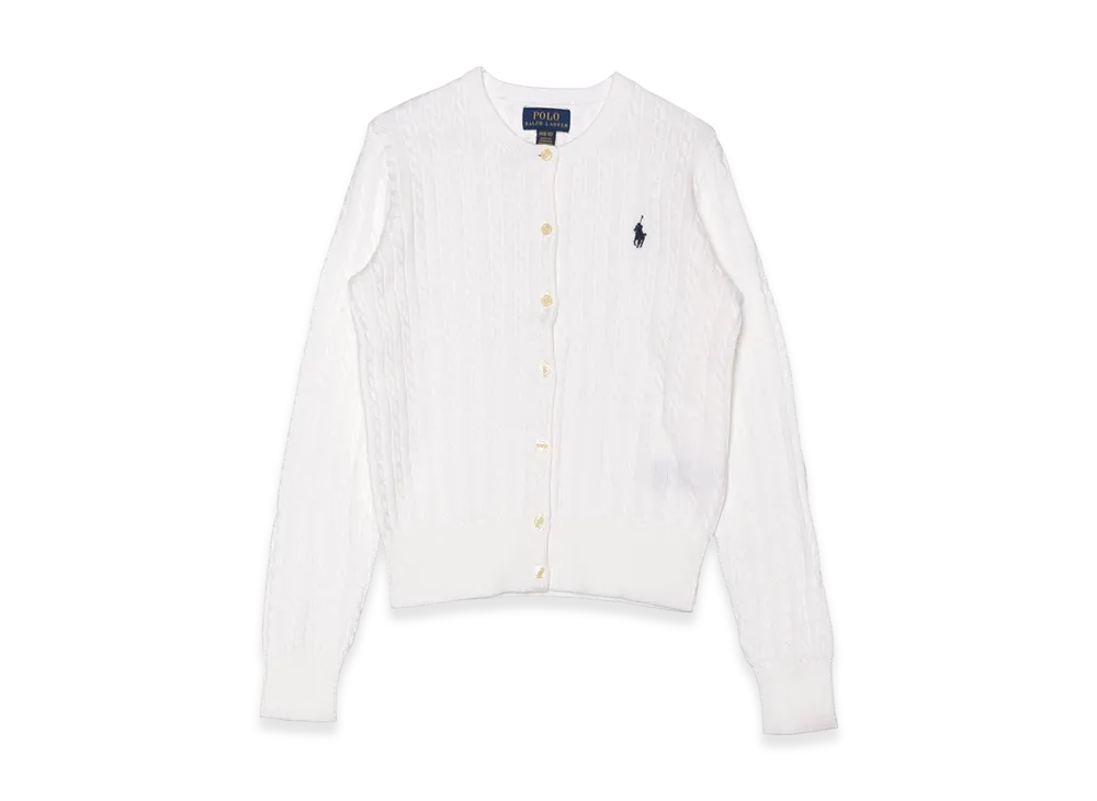 Polo Ralph Lauren Girls Mini Cable Cotton Cardigan "White"