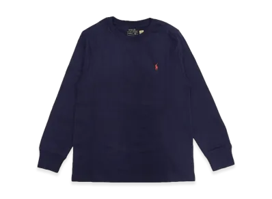Ralph Lauren Kids Crewneck T-Shirt Long Sleeve Cotton Jersey "Navy"