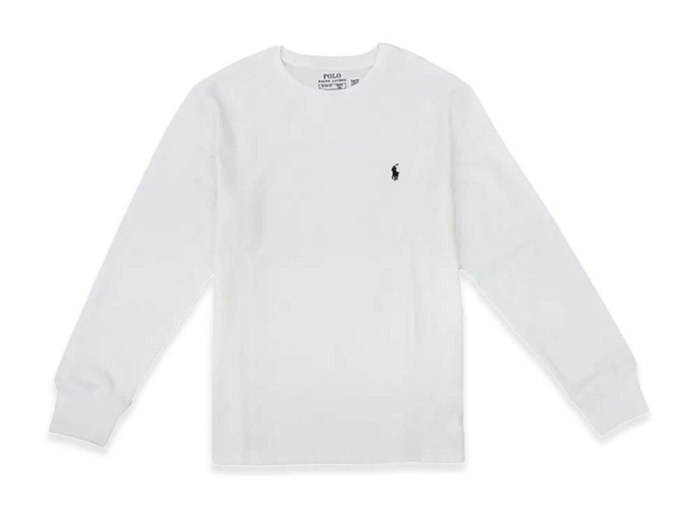 Ralph Lauren Kids Crewneck T-Shirt Long Sleeve Cotton Jersey "White"