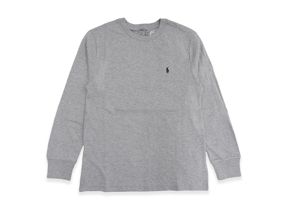 Ralph Lauren Kids Crewneck T-Shirt Long Sleeve Cotton Jersey "Gray"